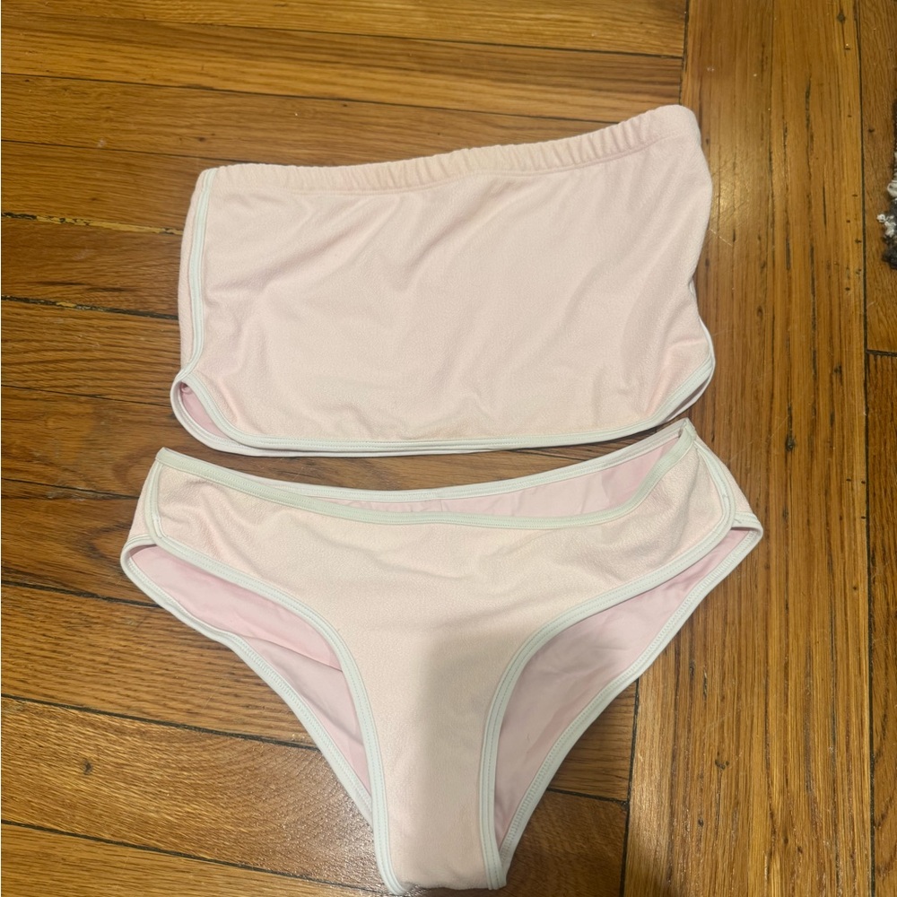 Frankie's Bikinis Light Pink Bandeau Bikini Set